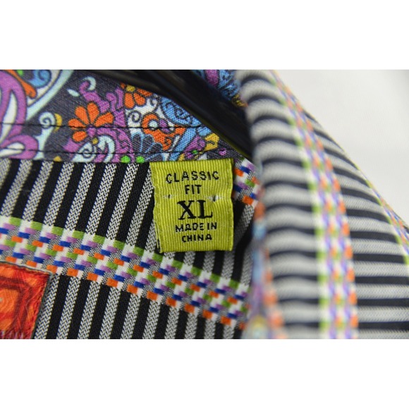 Robert Graham Shirt Men's XL Long Sleeve Classic Fit Casual Striped - Picture 7 of 12